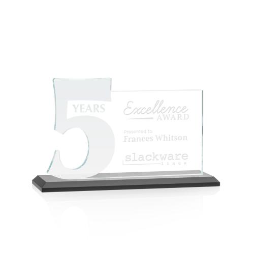 Awards and Trophies - Hazelton Black Number Crystal Award