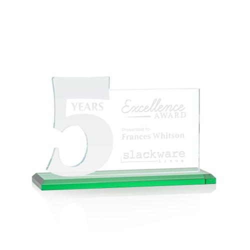 Awards and Trophies - Hazelton Green Number Crystal Award