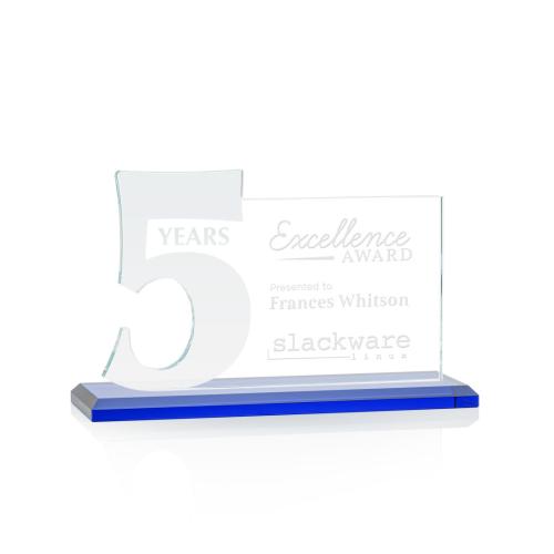 Awards and Trophies - Hazelton Blue Number Crystal Award