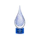 Kentwood Blue on Marvel Base Tear Drop Glass Award