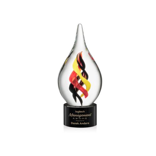 Awards and Trophies - Crystal Awards - Glass Awards - Art Glass Awards - Nottingham on Marvel Base - Black