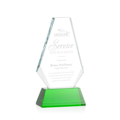 Awards and Trophies - Kingsley Green Polygon Crystal Award
