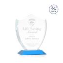 Scudo Shield Sky Blue Unique Crystal Award