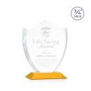 Scudo Shield Amber Unique Crystal Award