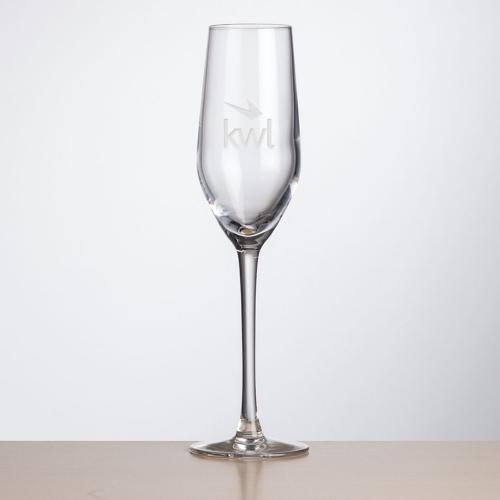 Corporate Gifts - Barware - Champagne Flutes - Lethbridge Flute - Deep Etch