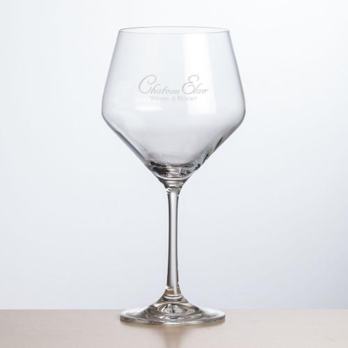 Corporate Gifts - Barware - Wine Glasses - Bengston Burgundy Wine - Deep Etch