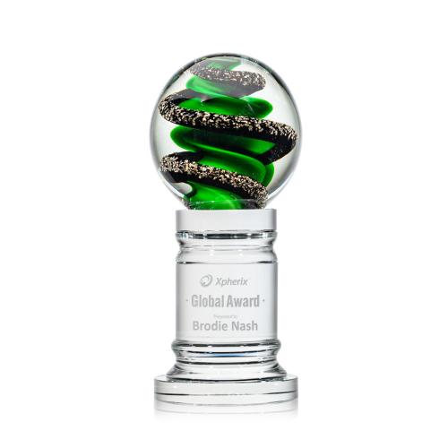 Awards and Trophies - Crystal Awards - Glass Awards - Art Glass Awards - Zodiac Towers on Colverstone Base Glass Award