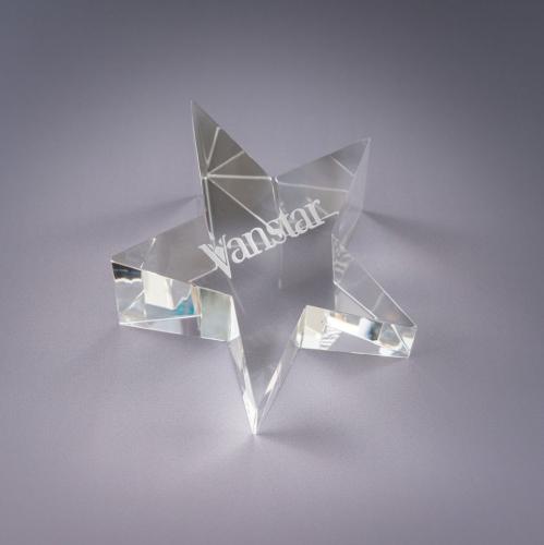Awards and Trophies - Crystal Awards - Optic Star Paperweight