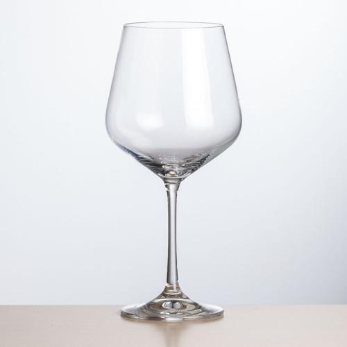 Corporate Gifts - Barware - Wine Glasses - Breckland Burgundy Wine - Deep Etch