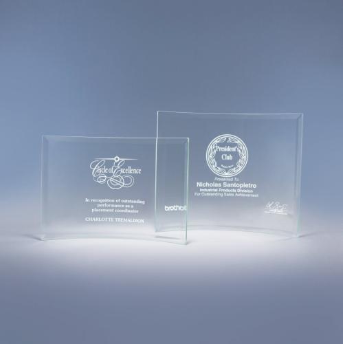 Awards and Trophies - Crystal Awards - Glass Awards - Bent Glass Award