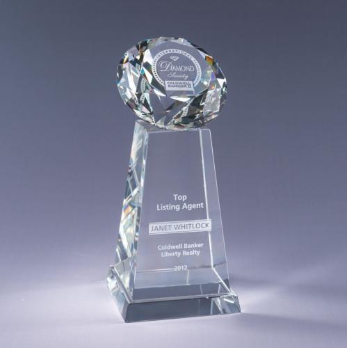 Awards and Trophies - Crystal Awards - Diamond Spire - Clear
