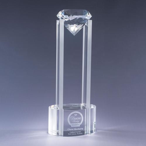 Awards and Trophies - Crystal Awards - Sky Diamond - Clear