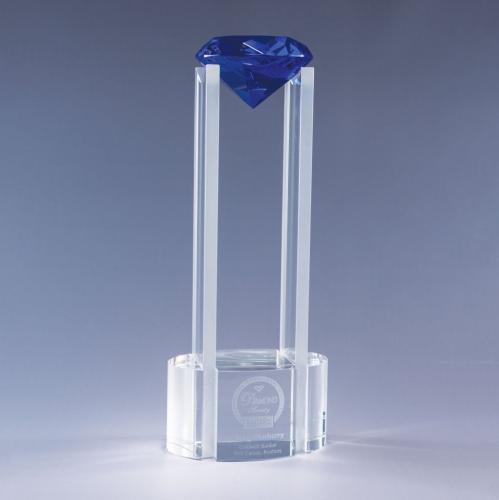Awards and Trophies - Crystal Awards - Sky Diamond - Blue