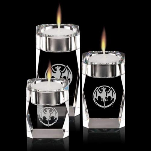 Corporate Gifts - Candle Holders - Abbey Candleholder - Optical (Set of 3)