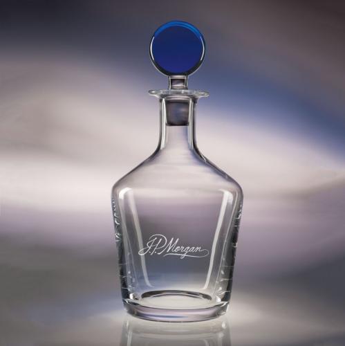 Corporate Gifts - Barware - 34oz. Craft Decanter - Blue