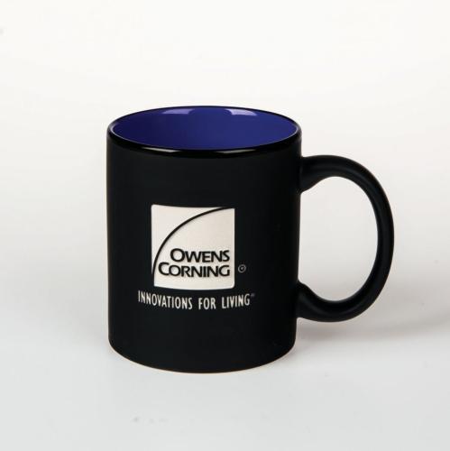 Corporate Gifts - Barware - 11oz Mondrian Mug - Black/Blue