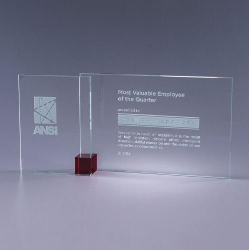 Awards and Trophies - Crystal Awards - Shadow - Red