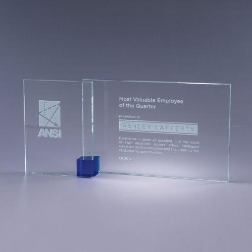 Awards and Trophies - Crystal Awards - Shadow - Blue