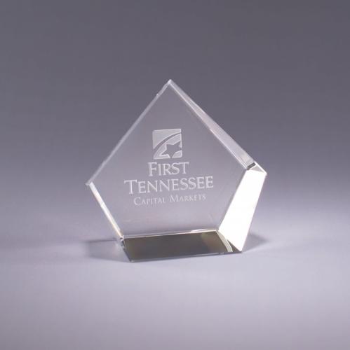 Awards and Trophies - Crystal Awards - Pentangle Paperweight