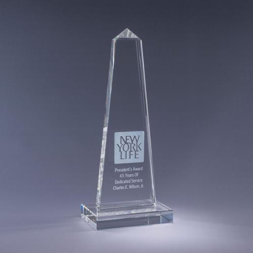 Awards and Trophies - Crystal Awards - Optic Crystal Obelisk