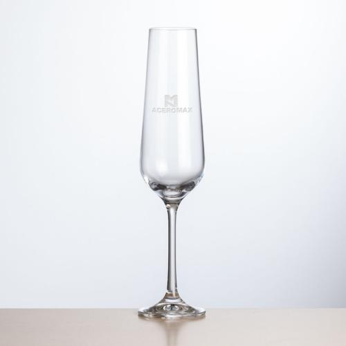 Corporate Gifts - Barware - Champagne Flutes - Breckland Flute - Deep Etch