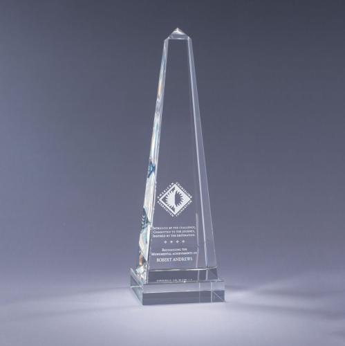 Awards and Trophies - Crystal Awards - Obelisk - Clear
