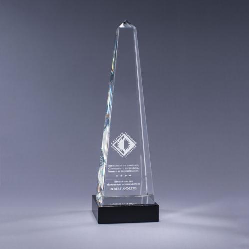 Awards and Trophies - Crystal Awards - Obelisk - Black