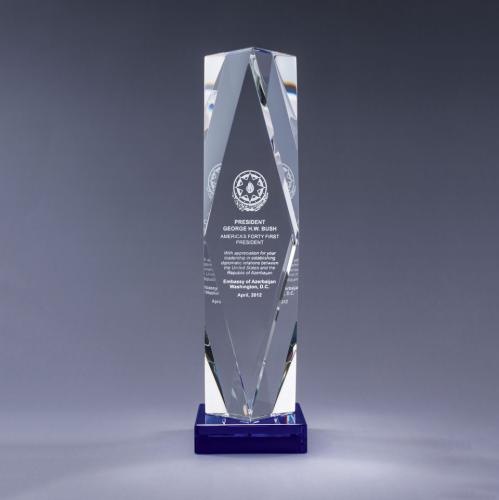 Awards and Trophies - Crystal Awards - Prizma - Blue