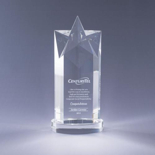 Awards and Trophies - Crystal Awards - Rising Star - Clear