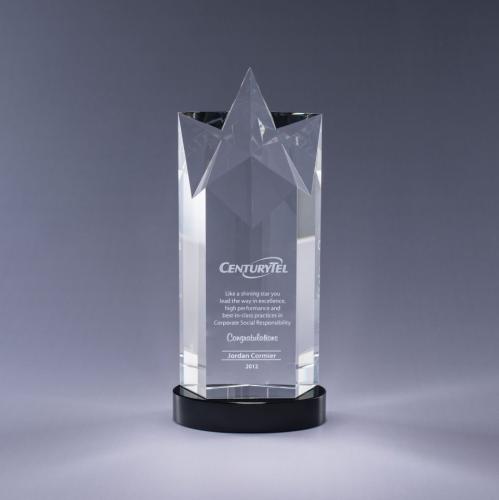 Awards and Trophies - Crystal Awards - Rising Star - Black