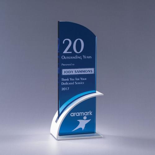 Awards and Trophies - Crystal Awards - Optimist - Blue
