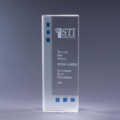 Awards and Trophies - Crystal Awards - Dimensions In Blue