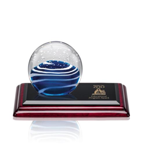 Awards and Trophies - Crystal Awards - Glass Awards - Art Glass Awards - Tranquility Globe on Albion™ Glass Award