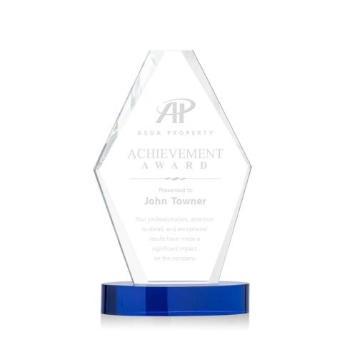 Awards and Trophies - Redding Blue Polygon Crystal Award