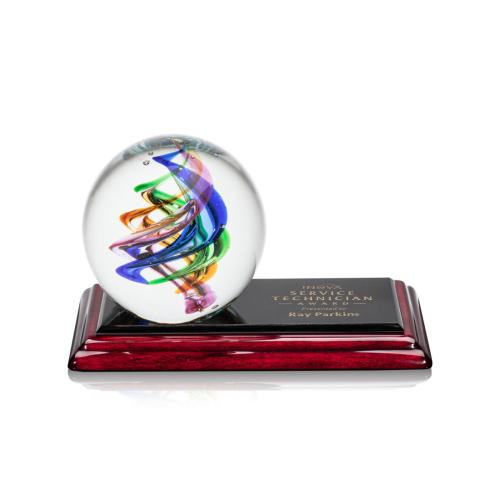 Awards and Trophies - Crystal Awards - Glass Awards - Art Glass Awards - Galileo Globe on Albion™ Base Glass Award