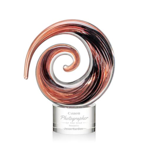 Awards and Trophies - Crystal Awards - Glass Awards - Art Glass Awards - Brighton Clear on Marvel Circle Glass Award