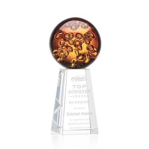 Awards and Trophies - Crystal Awards - Glass Awards - Art Glass Awards - Avery Globe on Novita Base Glass Award