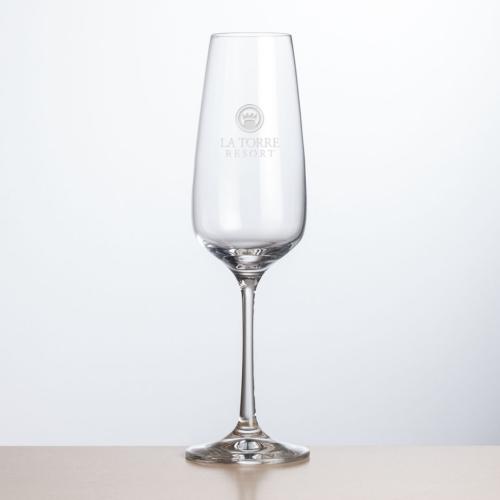 Corporate Gifts - Barware - Champagne Flutes - Oldham Flute - Deep Etch