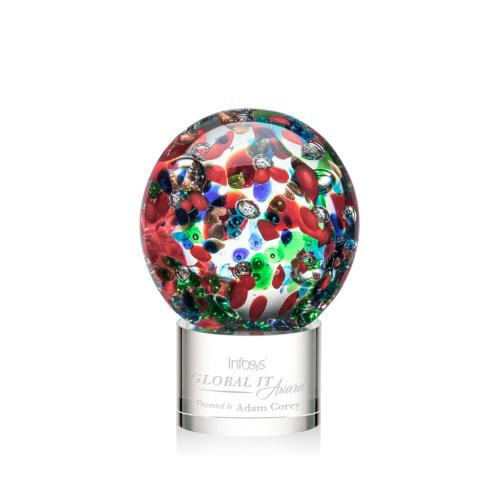 Awards and Trophies - Fantasia Clear on Marvel Base Globe Glass Award