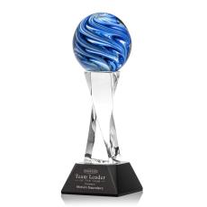 Employee Gifts - Naples Black on Langport Base Globe Glass Award