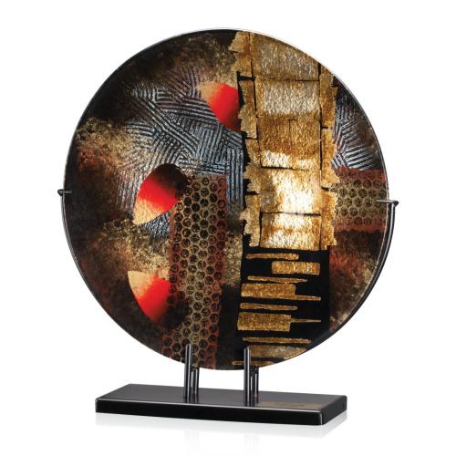 Awards and Trophies - Crystal Awards - Glass Awards - Art Glass Awards - Oxford Artglass Round Circle Art Glass Award