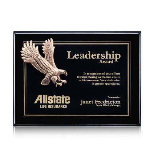 Awards and Trophies - Plaque Awards - Perpetual Plaques - Flying Eagle - Black (S)