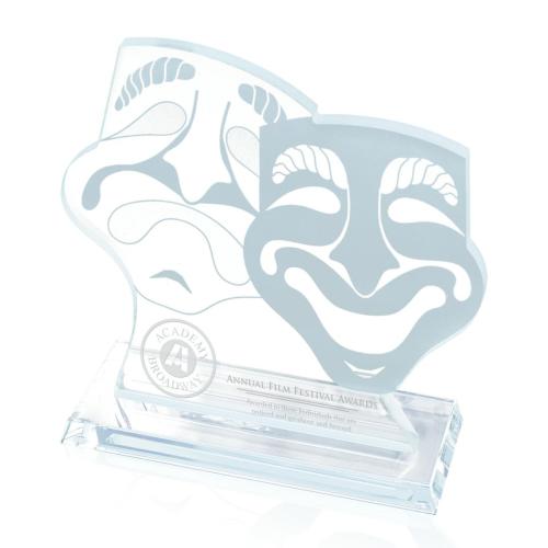 Awards and Trophies - Unique Awards - Theater Mask Unique Crystal Award