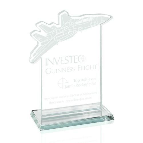 Awards and Trophies - Unique Awards - Jet Fighter Unique Glass Award