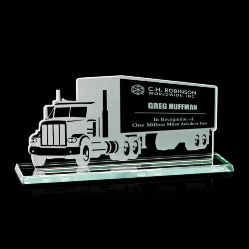 Awards and Trophies - Crystal Awards - Glass Awards - Moving Truck Glass Award