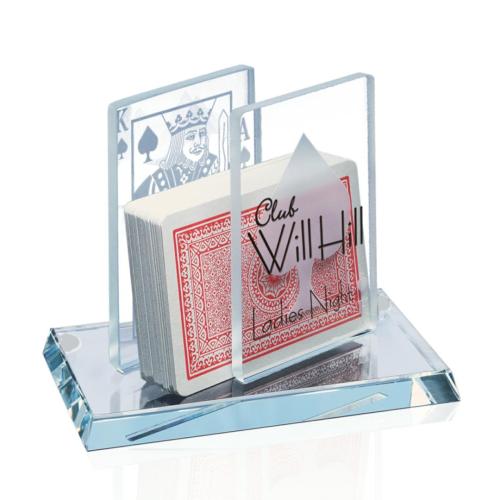 Awards and Trophies - Unique Awards - Deck Holder Rectangle Glass Award
