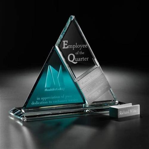 Awards and Trophies - Perpetual Triangle Tower Pyramid Crystal Award