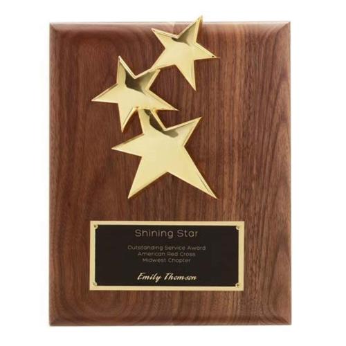 Awards and Trophies - Plaque Awards - Ornamental Plaques - Constellation - Walnut/Gold