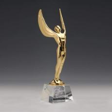 Employee Gifts - Winged Achievement Metal on Optical Award