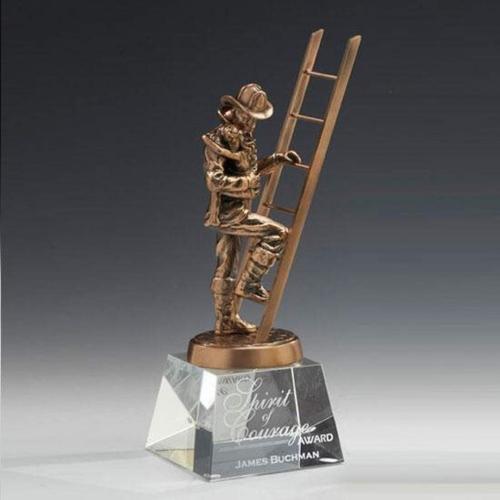 Awards and Trophies - Fireman w/Child Metal Award
